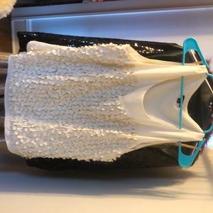 Ann Taylor dress shirt with flowers and pearls. Xl white